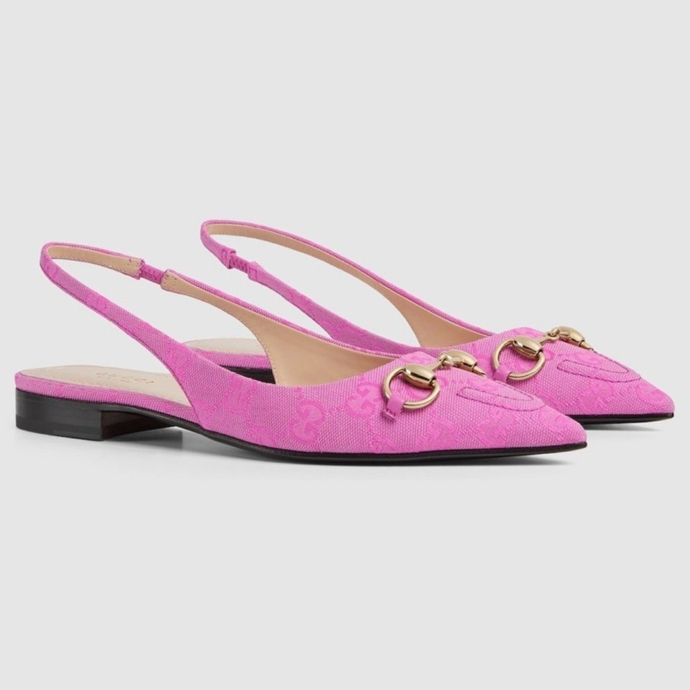 Gucci Slingback Flats with Silver Accents